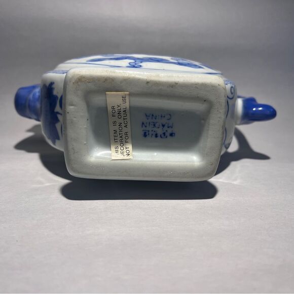 Vtg Dragon Design TeaPot Decorative White Blue Collectible Made In China - Picture 7 of 9